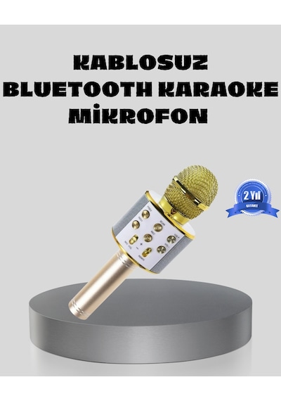 Bluetooth Karaoke Mikrofon Şarjlı Uzun Pil Ömürlü Çok Fonksiyonlu - Lisinya