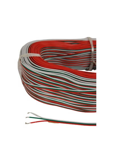 3 Pin Jst Elektrik Kablosu 3'lü Şerit Led Kablo 3x0,22mm Kalaylı %100 Bakır Kordon Kablo 100m
