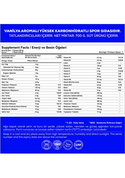 True Mass Gainer (VANİLLA) 700 G