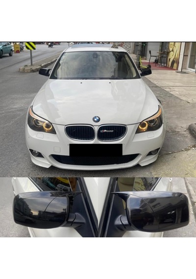 Sts Oto Aksesuar Bmw E60 2003-2010 Batman Yarasa Ayna Kapağı Piano Black Abs Plastik (01)
