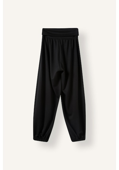 Defacto Katlamalı Bel Balloon Fit Jogger Paça Dalgıç Kumaş Eşofman Altı I9635ax26aubk81 Siyah-bk81