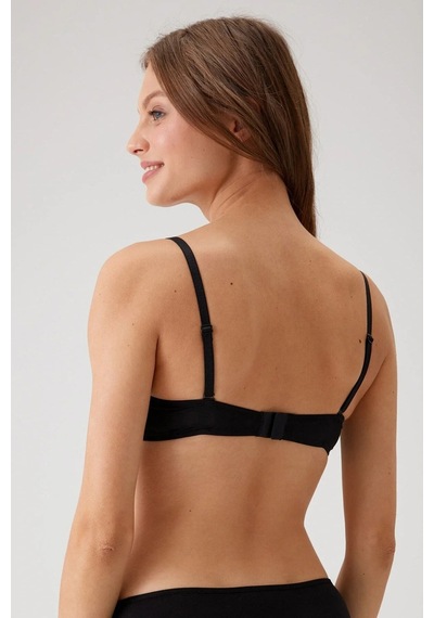 Pierre Cardin Kadın Siyah 6045 Milan Push Up Dolgulu Micro Sütyen Tak - Çıkar Askılı Siyah