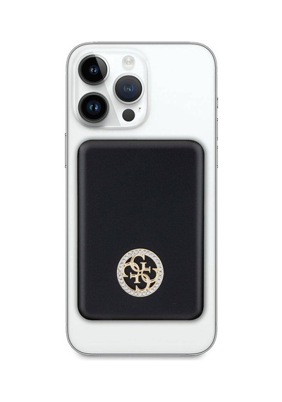 Guess Lisanslı Magsafe Şarj Özellikli Taşlı 4g Logolu Powerbank 3000mah 5w Siyah