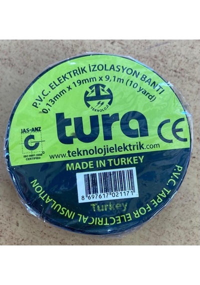 Izole Bant - Pvc Elektrik Izolasyon Bandı - Siyah - 10'lu