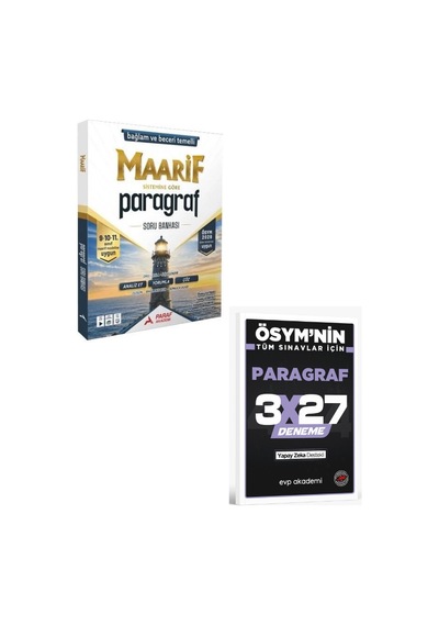 Paraf Akademi 2028 9. 10. Ve 11. Sınıf Paragraf Maarif Soru Bankası+ Evp Akademi Paragraf