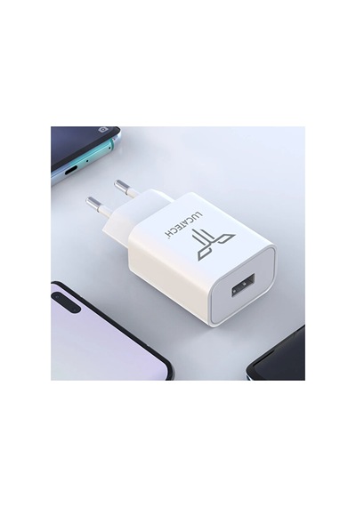 Lucatech Lc-102 Boost Serisi 12w / 2.4a Akıllı Voltaj Algılamalı Tekli Usb Duvar Şarj Cihazı Adaptör Beyaz