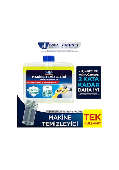 Finish Bulaşık Makinesi Parlatıcı Limon 400 ML+ Makine Temizleyici Sıvı Limon 250 ml