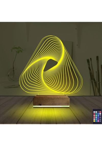 Luvivia Geometrik Dekoratif 3d Lamba - Masa Gece Lambası V8 Şeffaf