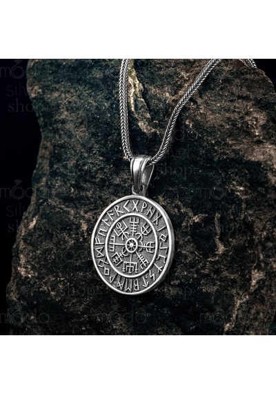 925 Ayar Gümüş Viking Pusuları Tasarım Erkek Kolye Gümüş