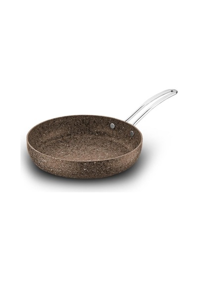Brioni Stone Age Çizilmez Yanmaz Yapışmaz Terra 28 Cm Tava Kahverengi