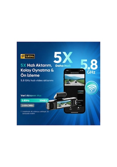 +360 Botslab G980H Pro 3K 4 Kameralı Wifi+GPS Akıllı Araç İçi Kamera +150° Geniş Açı+Yaya Algılama