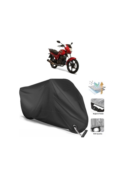 Asya Legent 150 Motosiklet Branda (Bağlantı, Kilit Uyumlu)-Siyah (457265001)