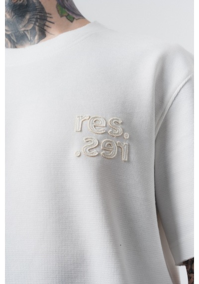 Erkek Pis Dikişli Regular Fit T-shirt Şort Takım Ekru