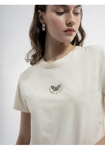 Loft Kadın T-shirt Ekru Lf2035297 24yp69000209 P6983 Ekru