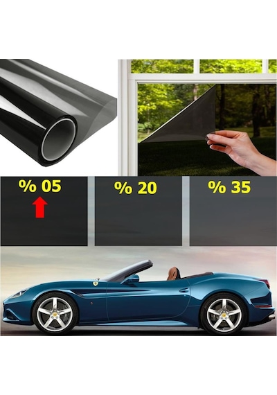 %70 ISI YALITIMLI CAM FİLMİ - KOYU TON - 50 CM X 4 METRE