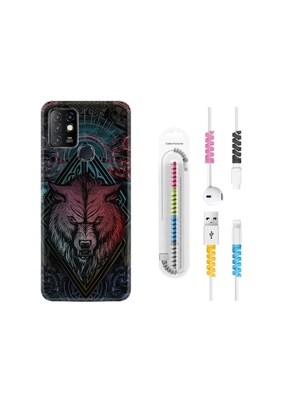 Infinix Hot 10 Kılıf Kablo Koruyuculu Wolf 1658