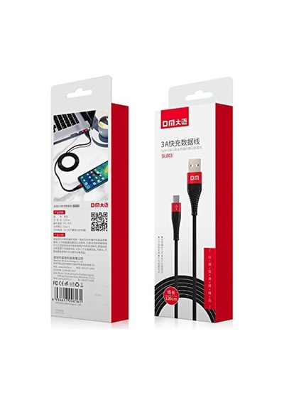 Sl003 Usb To Type-c 3a Hızlı Şarj Ve Data Kablosu Siyah 1.2 Metre Diğer