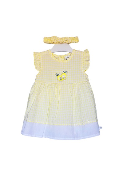 S-Mall Caramell Bebek Elbisesi - Bandanalı - Elb6094 - Lemon - Sarı