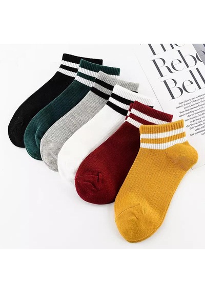 Bgk Unisex 6 Çift Koton Çizgili Patik Çorap Extra Rahat Çok Renkli