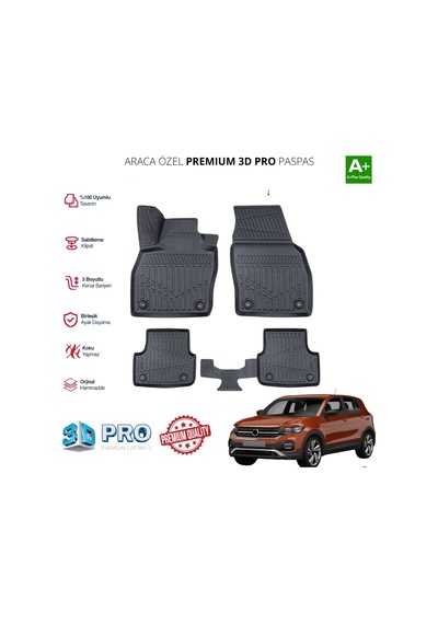 T-cross Araca Özel 3d Paspas 2019 2020 2021 2022 2023 2024