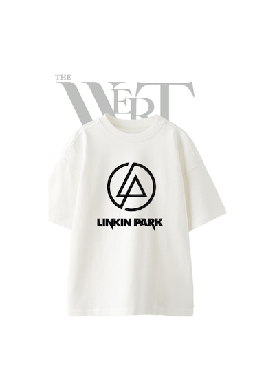 Thewert Linkin Park Tasarım Baskılı Ünisex Beyaz Oversize T-shirt