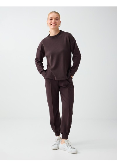Jimmy Key Acı Kahve Yüksek Bel Dar Paça Cepli Jogger Pantolon 6ww188602803
