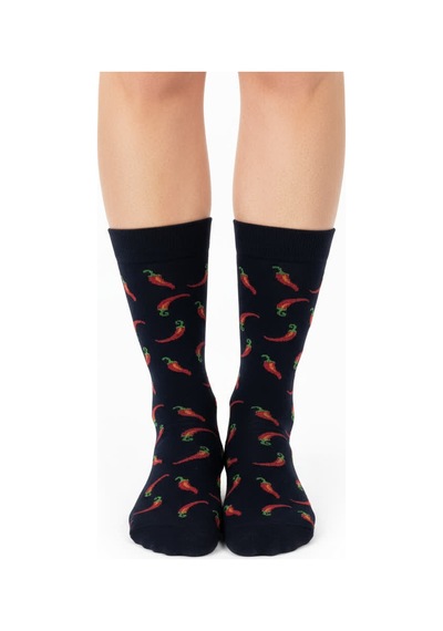 Gost Liria Pepper Socks Desenli Unisex Soket Çorap Siyah