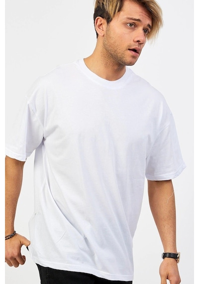 Startmore Beyaz Oversize Düz T-shirt Beyaz