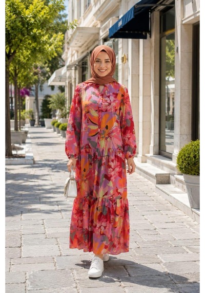 Hb Harma Time Butik Kadın Rahat Kesim Desenli Modal Kumaş Kırmızı Elbise Kırmızı Kırmızı Hb Harma Time Butik Kadın Rahat Kesim Desenli Modal Kumaş Kırmızı Elbise Kırmızı Kırmızı