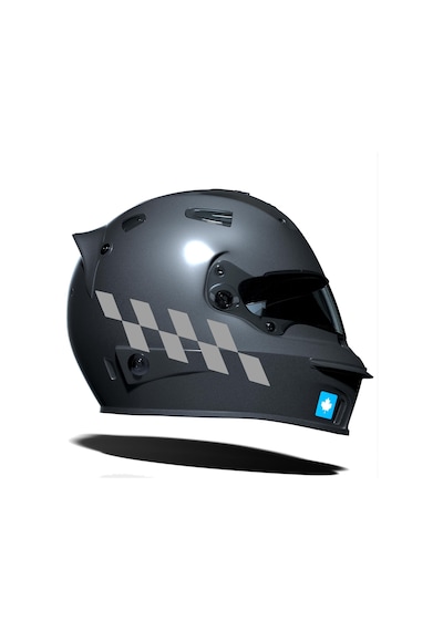 Taş Grisi Damalı Kask Motosiklet Sticker Takımı Çınar Extreme