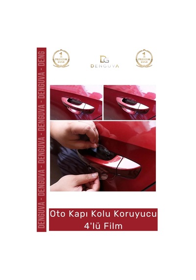 Film Şeffaf Çizilmez Aşınma Koruma Araba Kapı Kolu Yuva Montaj Oto Kapı Kolu Koruyucu 4'lü Film