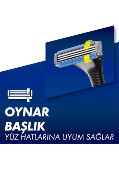 Tıraş Makinesi - 3 Bıçaklı, Oynar Başlık Ve Kayganlaştırıcı Bant
