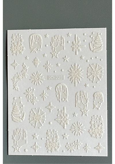 Nail Art Sticker Kendinden Yapışkanlı, Tırnak Süsleme, Tırnak Dövmesi Stikır 2298 Beyaz-2298