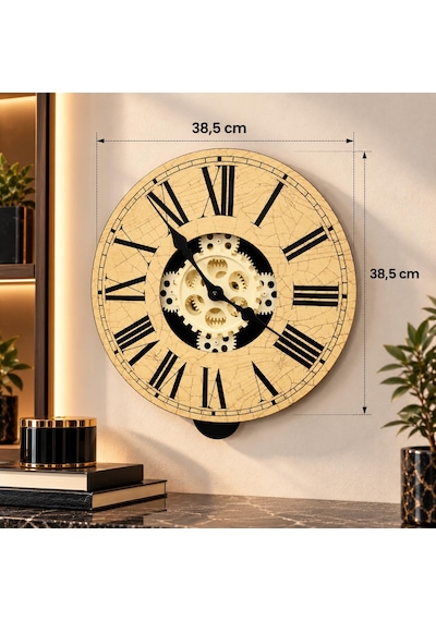 Çarklı Duvar Saati Hy-g069a Sarı