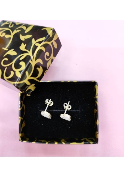 Oriental Kuyumculuk Jewellery Taşlı Gümüş Kalp Küpe Gümüş