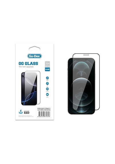 Apple Uyumlu   iPhone 12 Pro Max Go Des Og Glass Antistatik Temperli Cam Ekran Koruyucu Şeffaf