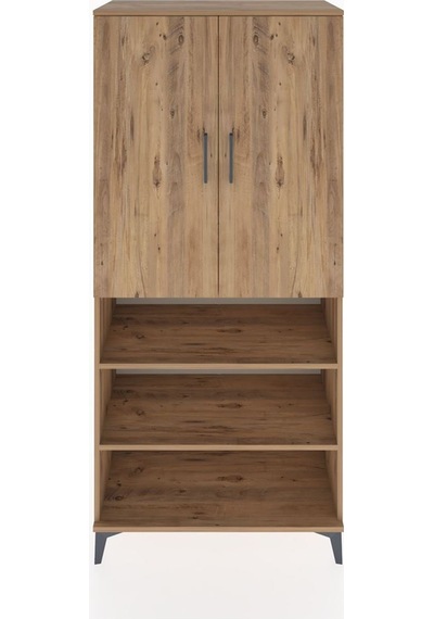 Hyperion Dolap 4 Raflı 2 Kapaklı Tek Askılı 88x44x195 Çam-çam Çam