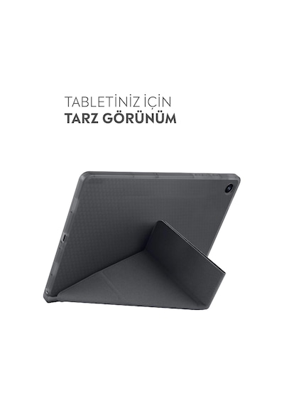 Samsung Galaxy Tab A9 Plus X210/galaxy Tab A11+ İle Uyumlu Kalem Bölmeli Trifolding Cover Tablet Kılıf Katlanabilir Standlı Otomatik Uyku Modlu Darbe Emici İnce Tasarım Siyah