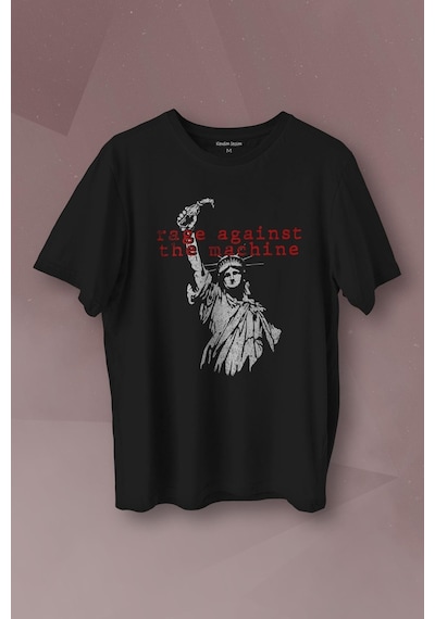 Rage Against The Machine Ratm Music Rock Metal Müzik Baskılı Tişört Unisex Siyah T-shirt 001