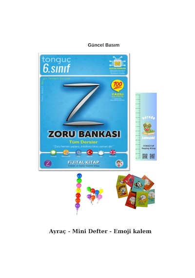 Tonguç 6. Sınıf Tüm Dersler Zoru Bankası Emoji Kalem+mini Defter+tırtıl Ayraç