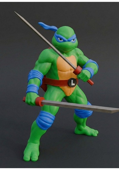 Leonardo Ninja Kaplumbağa Figür 20cm-3d Baskı-kolleksiyonluk Biblo