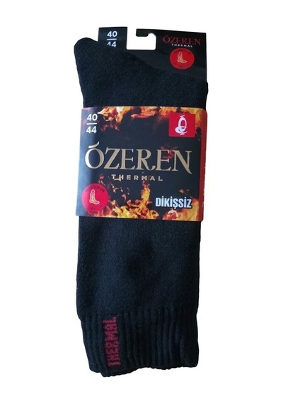 Özeren Erkek Dikişsiz Kışlık Termal Çorap Siyah