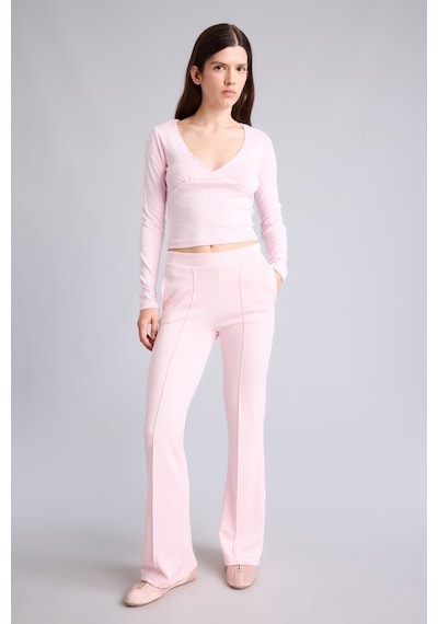 Defacto Flare Fit Elastik Bağlamalı Bel Modal Pantolon G9445ax26wnpn74 Pembe-pn74