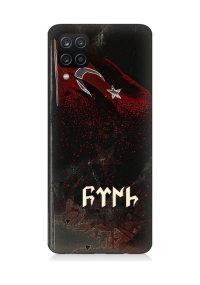 Samsung Galaxy A12 Uyumlu Bayrak Ve Türk Desenli Silikon Kılıf