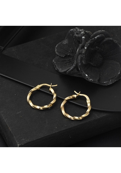 Bilezikci 14 Ayar 2 Cm. Çaplı Burgu Altın Halka Küpe Kphas14k30253