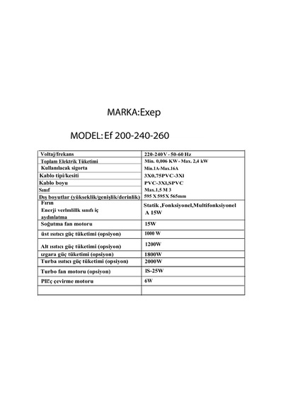 Exep EO320 - EF260 Elegra 2 Li Siyah Ankastre Set