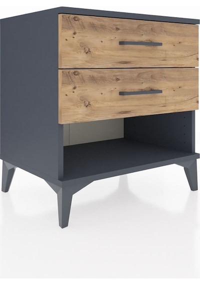 Hyperion Komodin 2 Çekmeceli 60x44x64 Antrasit-çam Antrasit