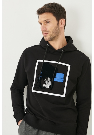 AC&Co / Altınyıldız Classics Altinyildiz Classics Erkek Siyah Standart Fit Normal Kesim Kapüşonlu Yaka Baskılı Sweatshirt 4A5222200003SYHXL Siyah AC&Co / Altınyıldız Classics Altinyildiz Classics Erkek Siyah Standart Fit Normal Kesim Kapüşonlu Yaka Baskılı Sweatshirt 4A5222200003SYHXL Siyah
