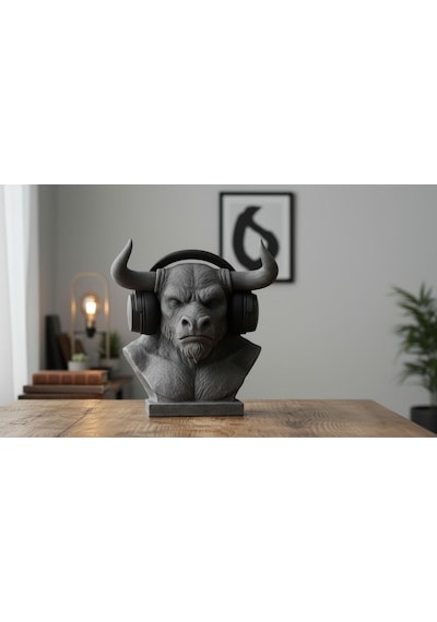 Happy3dworld Minotor Büstü Kulaklık Standı, 3d Baskı Mitoloji Gaming Dekor