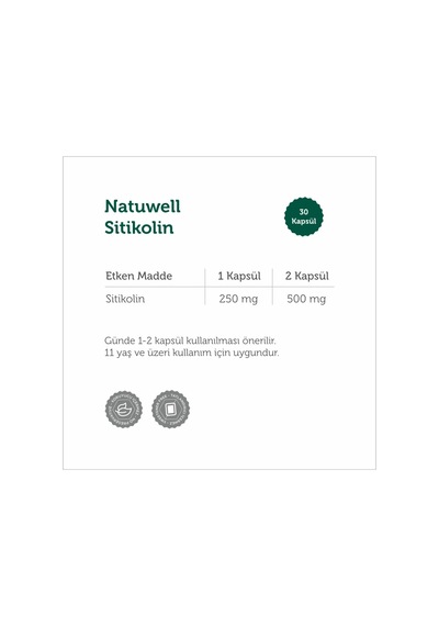 Sitikolin 250 Mg Takviye Edici Gıda 30 Kapsül
